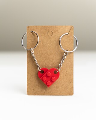 Brick Heart Keychain Set | Couples Keychain | Anniversary Gift | Valentines Day | Galentines | Best Friends - image3